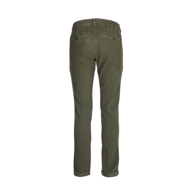 1000 STRIPED VELVET CHINO TROUSERS Man Military Green