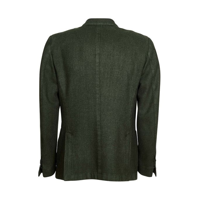 2 BUTTON HERRINGBONE JACKET Man Green