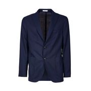 2-BUTTON JACKET IN TEXTURED WOOL Man Navy 2-BUTTON JACKET IN TEXTURED WOOL Man Navy