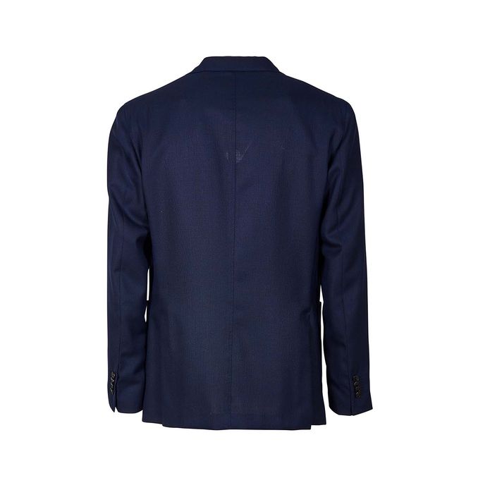 2-BUTTON JACKET IN TEXTURED WOOL Man Navy