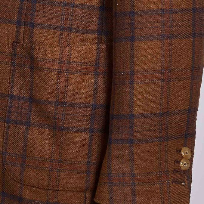2 BUTTON SCOTTISH TARTAN JACKET Man Camel Blue