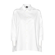 3/4 SLEEVE OVER COTTON SHIRT Woman White 3/4 SLEEVE OVER COTTON SHIRT Woman White