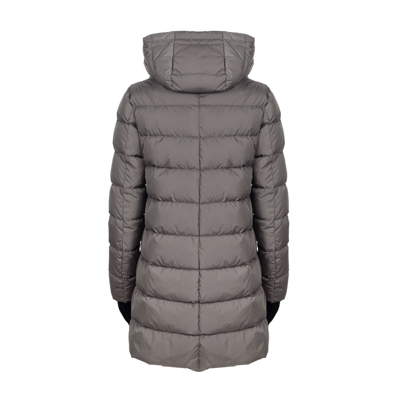 HERNO A-SHAPE JACKET WITH HOOD AND CUFFS IN WOOL Woman Dark Grey ...