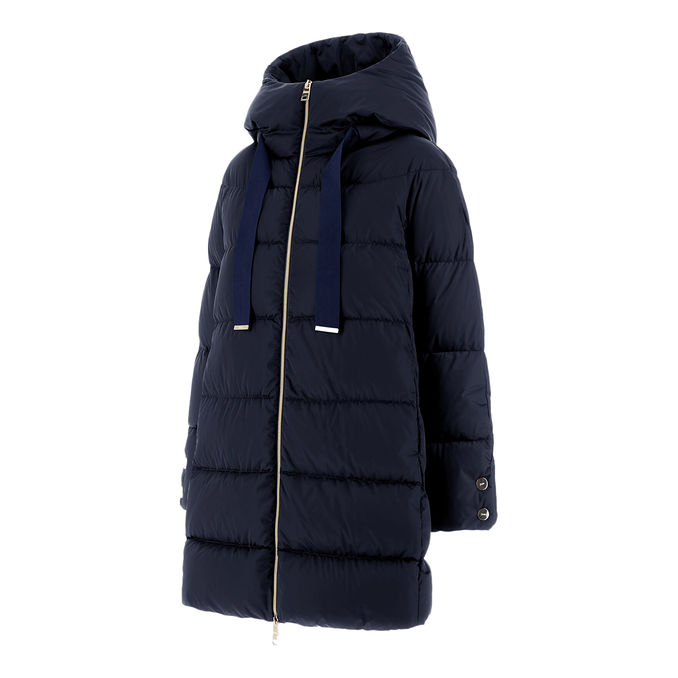 A-SHAPE SATIN Down Jacket Women Blue