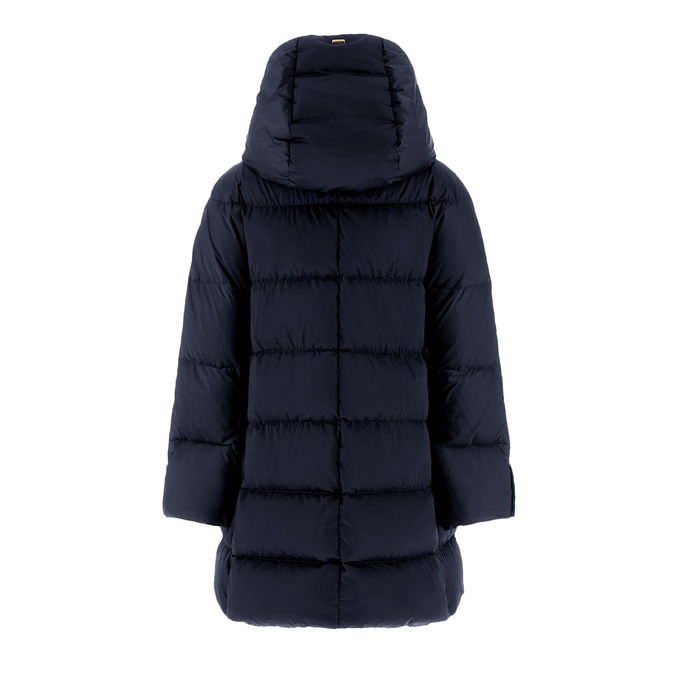 A-SHAPE SATIN Down Jacket Women Blue