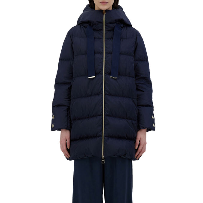 A-SHAPE SATIN Down Jacket Women Blue