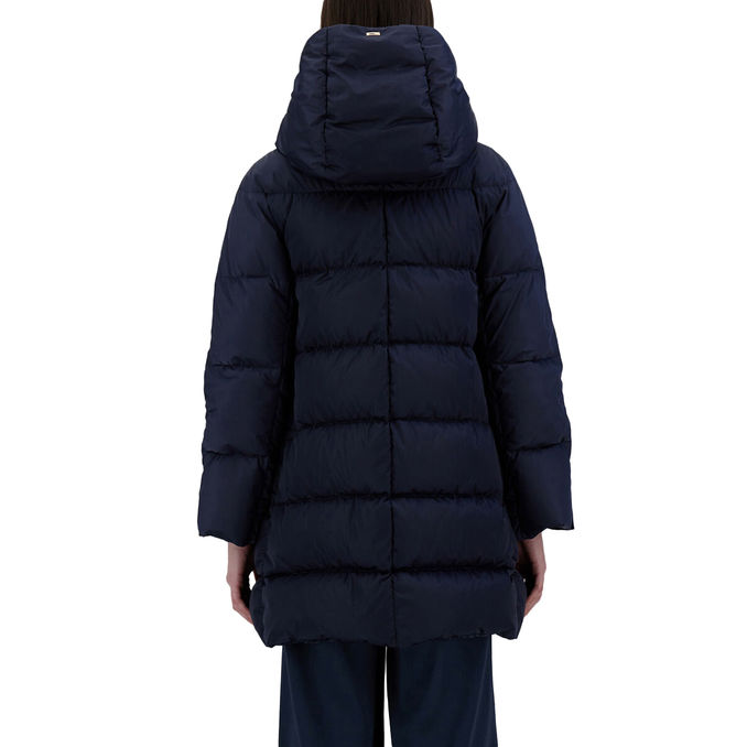 A-SHAPE SATIN Down Jacket Women Blue