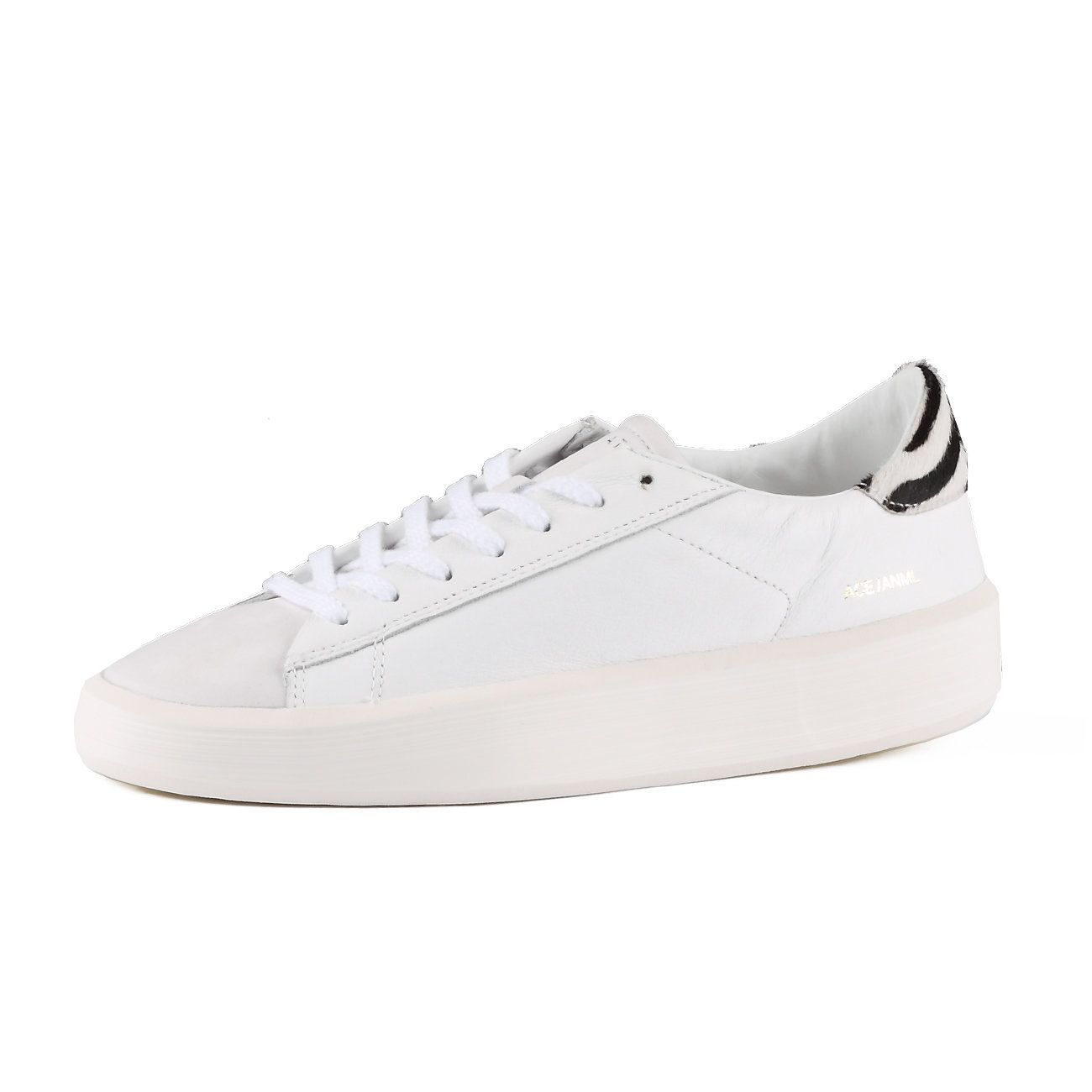 .E. ACE SNEAKERS WITH PONY SKIN HEEL Woman White Black | Mascheroni  Moda