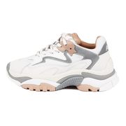 ADDICT SNEAKERS IN NYLON AND NUBUCK Woman Dune Silver White ADDICT SNEAKERS IN NYLON AND NUBUCK Woman Dune Silver White