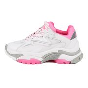 ADDICT SNEAKERS IN NYLON AND NUBUCK Woman White Deep pink Silver ADDICT SNEAKERS IN NYLON AND NUBUCK Woman White Deep pink Silver