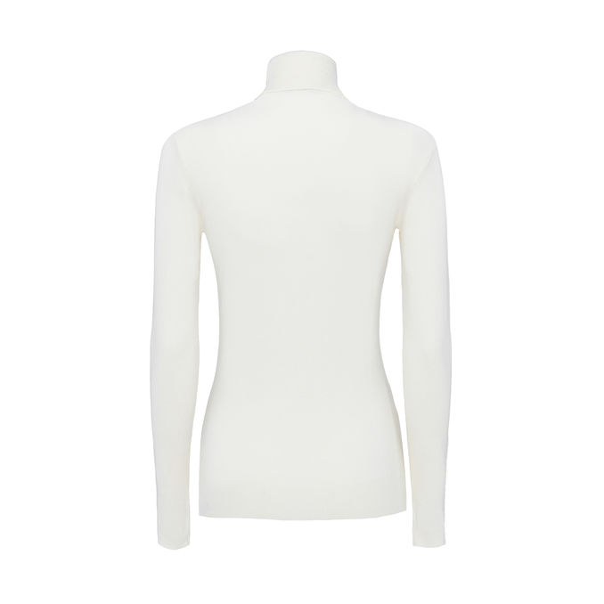 GUESS ADELLE TURTLENECK WITH RHINESTONES LOGO Woman Cream White ...