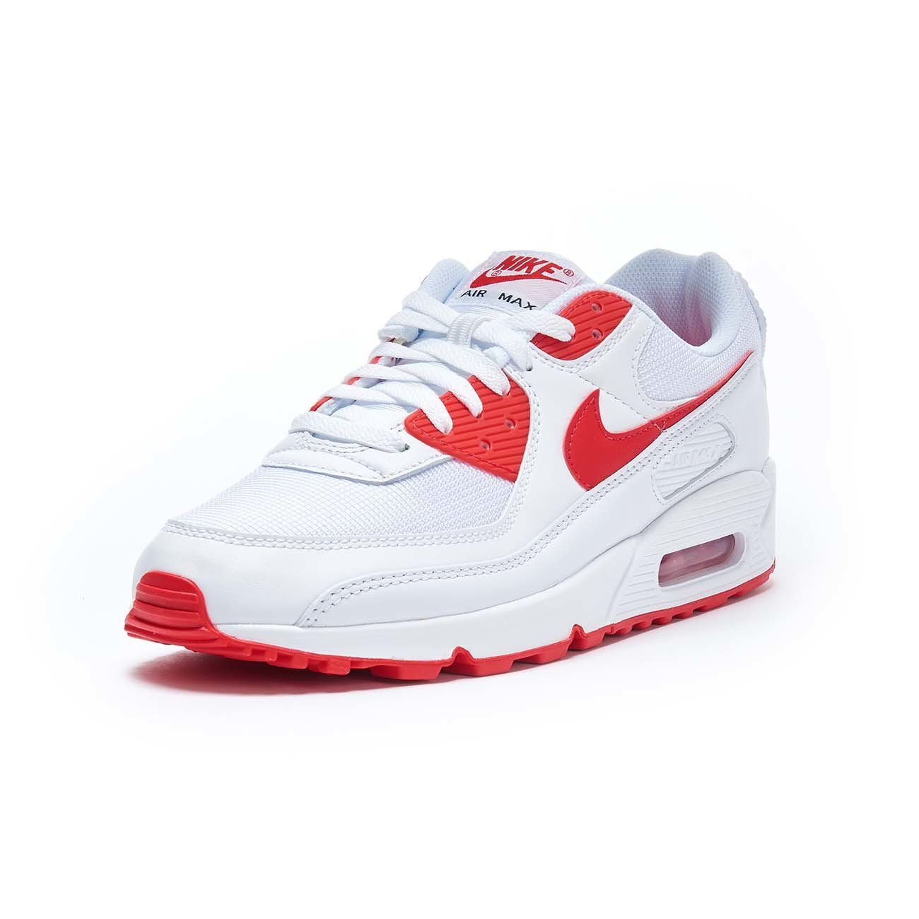 NIKE AIR MAX 90 SNEAKERS Man White Hyper red | Mascheroni Store ارواج محمود سعيد