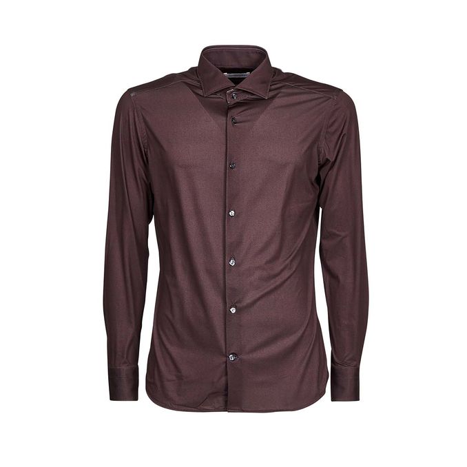 AIRDELIGHT SHIRT IN TECHNICAL FABRIC Man Brown Black