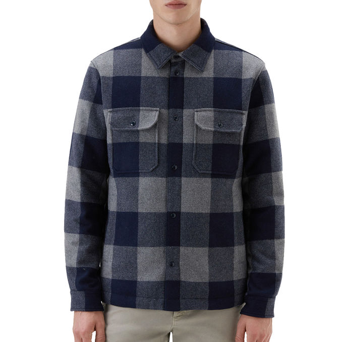 ALASKAN JACKET IN RECYCLED WOOL BLEND Man Blue Buffalo