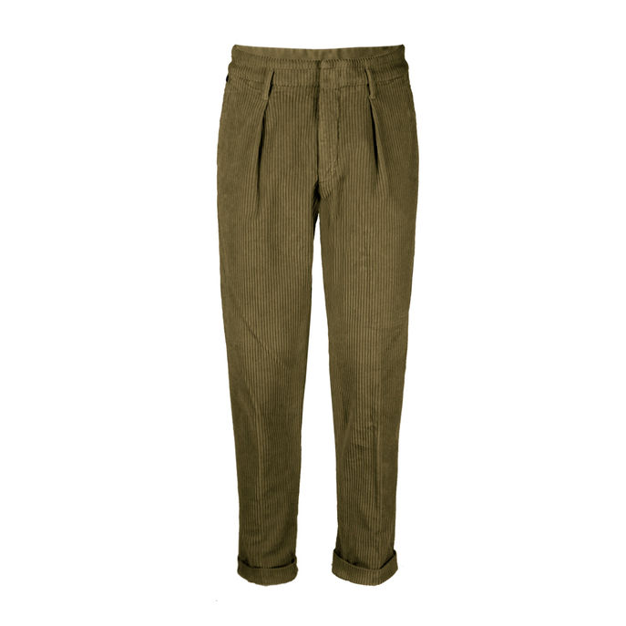 ALESSANDRO VELVET DART ROCK TROUSERS Man Military Green