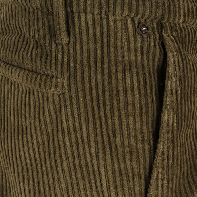 ALESSANDRO VELVET DART ROCK TROUSERS Man Military Green