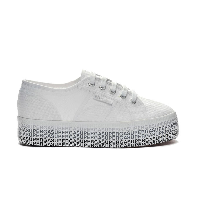 ALL OVER MINILETTERING SNEAKER Woman White Black