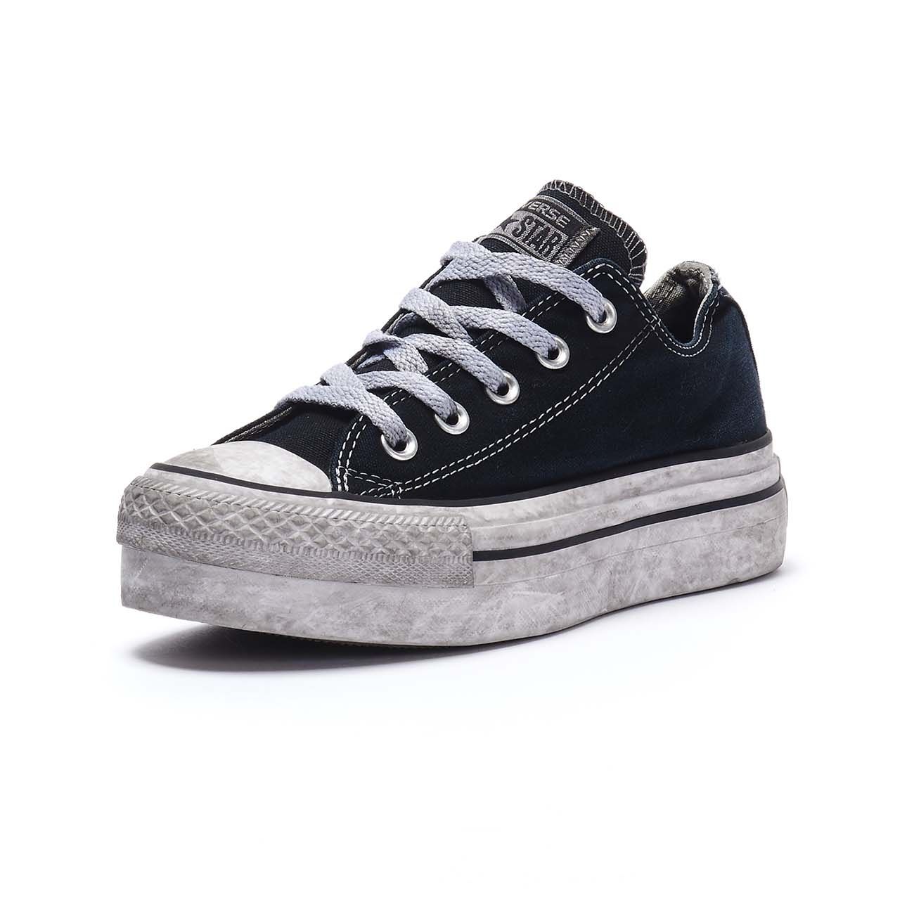 ALL STAR AS OX PLATFORM CANVAS SNEAKERS Woman Black smoke in Converse توشيبا غسالة اتوماتيك