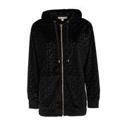 ALLOVER VELOR SWEATSHIRT WITH HOOD Woman Black ALLOVER VELOR SWEATSHIRT WITH HOOD Woman Black