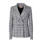 AMGOR DOUBLE- BREASTED JACKET Woman Black Panna AMGOR DOUBLE- BREASTED JACKET Woman Black Panna