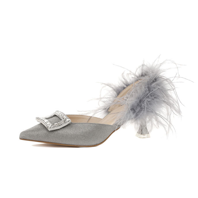 ANDROMEDA SLINGBACK WITH JEWELRY BUCKLE Woman Silver