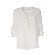 ANUPARA GEORGETTE BLOUSE WITH GOLD INSERT Woman White ANUPARA GEORGETTE BLOUSE WITH GOLD INSERT Woman White