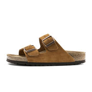 ARIZONA DOUBLE BUCKLE SLIPPERS SFB SUEDE Woman Mink ARIZONA DOUBLE BUCKLE SLIPPERS SFB SUEDE Woman Mink