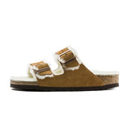 ARIZONA SANDALS WITH BUCKLE SHEARLING SUEDE Unisex Mink ARIZONA SANDALS WITH BUCKLE SHEARLING SUEDE Unisex Mink