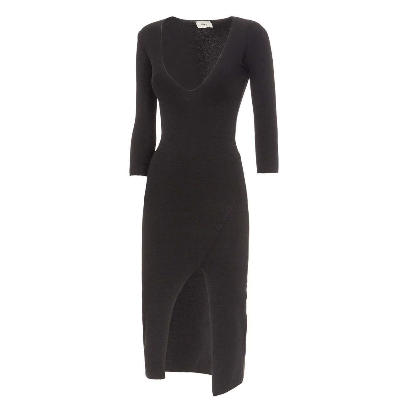 AKEP ASYMMETRIC SLIT DRESS Woman Black | Mascheroni Store