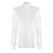 BABI SATIN STRETCH BLOUSE Woman Bright White BABI SATIN STRETCH BLOUSE Woman Bright White