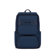 BACKPACK PC HOLDER 15.6" IN LEATHER AND FABRIC Unisex Blue BACKPACK PC HOLDER 15.6" IN LEATHER AND FABRIC Unisex Blue