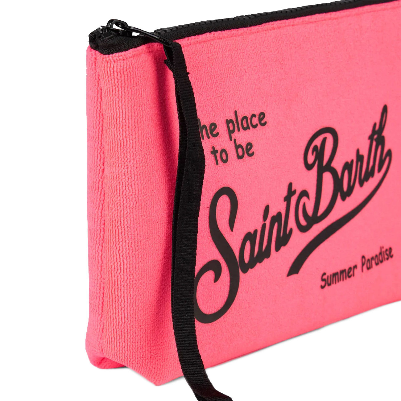 Terry Swimsuit Pochette - Pink terry swimsuit pochette with logo