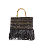 BAG CAPRI TOTE RAFIA MEDIUM Woman Black BAG CAPRI TOTE RAFIA MEDIUM Woman Black