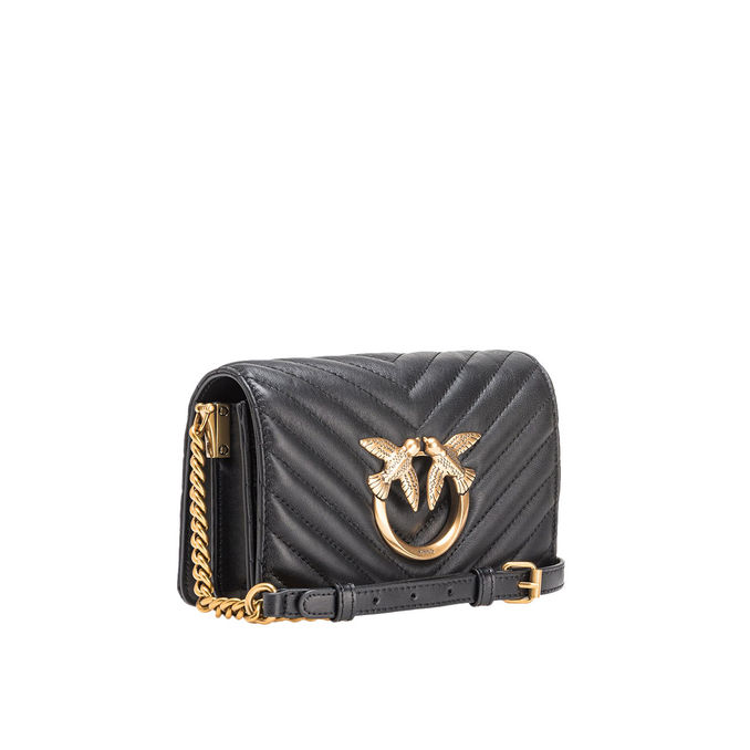 BAG LOVE CLICK MINI Woman White Silk Antique Gold