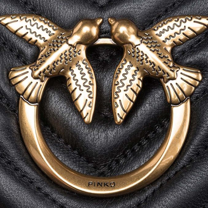 BAG LOVE CLICK MINI Woman White Silk Antique Gold