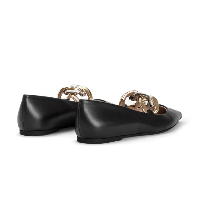 BALLERINA WITH LEATHER CHAIN Woman Black