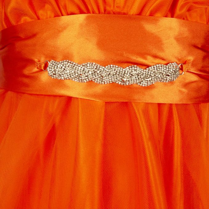 BARBIE LONG DRESS WITH STRASS Woman Arancio
