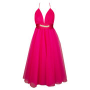 BARBIE LONG DRESS WITH STRASS Woman Fuxia BARBIE LONG DRESS WITH STRASS Woman Fuxia