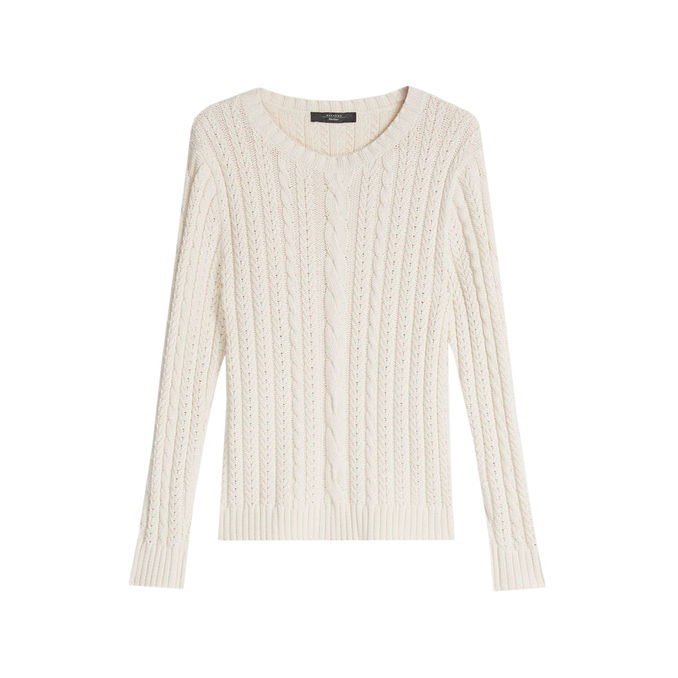 BASCHI PULLOVER IN CORDONET YARN Woman Avorio