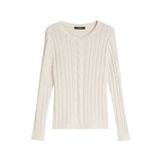 BASCHI PULLOVER IN CORDONET YARN Woman Avorio BASCHI PULLOVER IN CORDONET YARN Woman Avorio