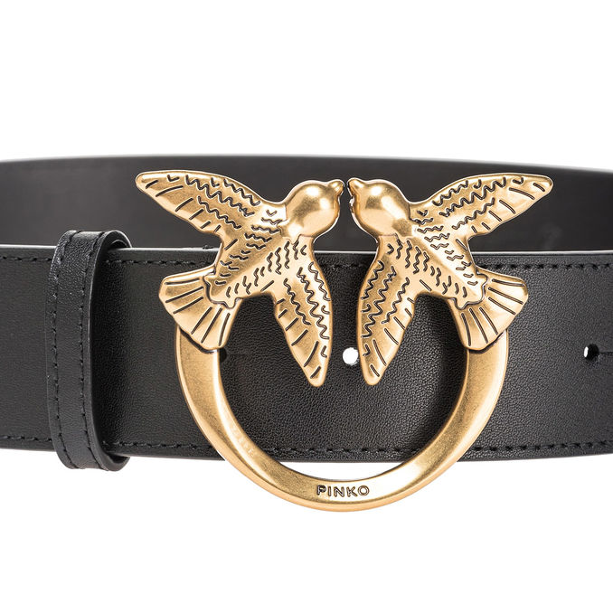 BELT LOVE BERRY Woman Black Antique Gold