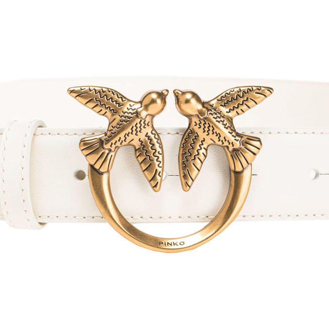 BELT LOVE BERRY Woman White Silk Antique Gold