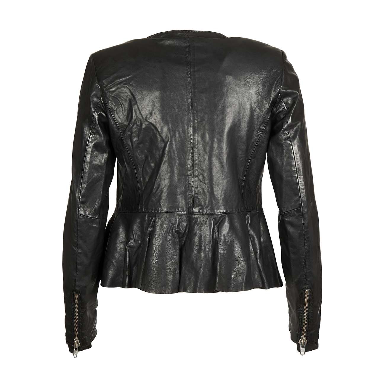 BULLY BIKER LEATHER JACKET Women Black | Mascheroni Sportswear