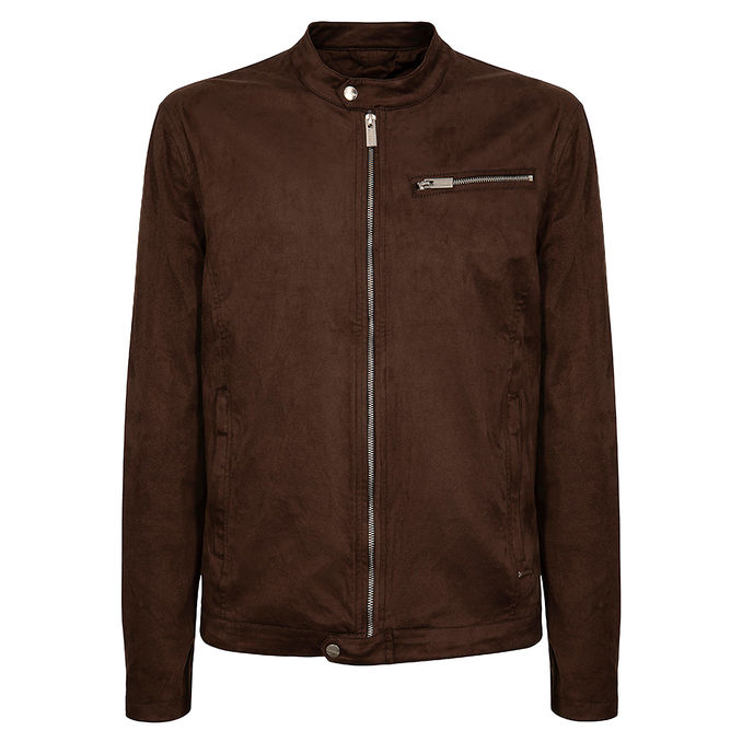 BIKER SUEDE EFFECT Man Dark Brown