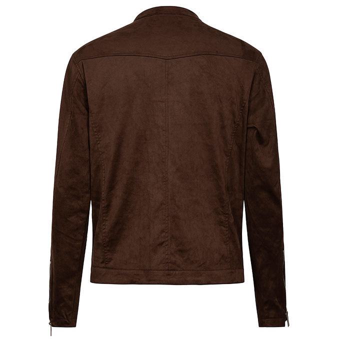 BIKER SUEDE EFFECT Man Dark Brown