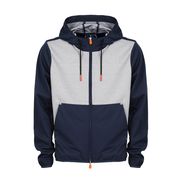 BIMATERIAL JACKET WITH HOOD Man Blue grey BIMATERIAL JACKET WITH HOOD Man Blue grey