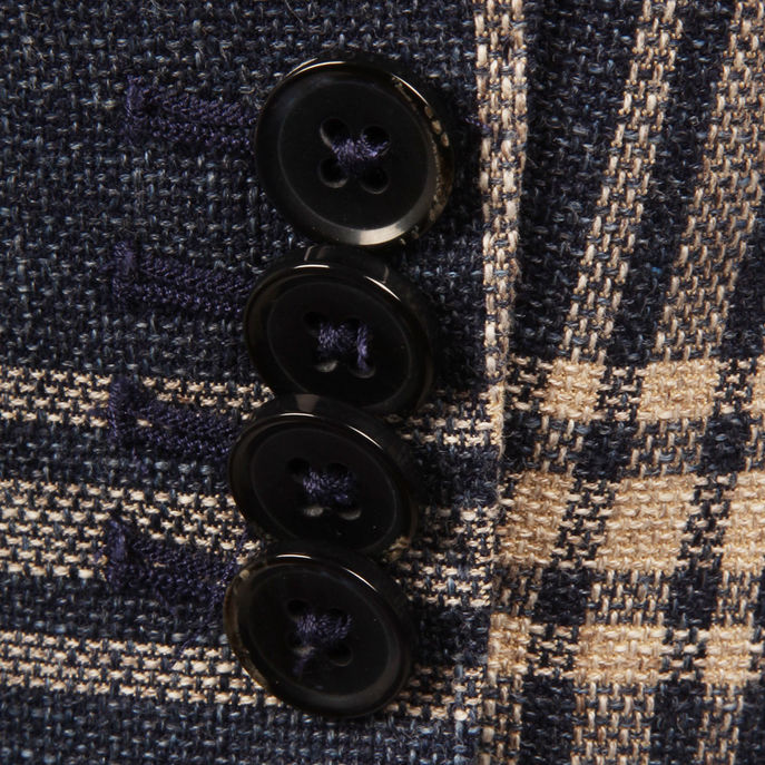 BLAZER CHECK Man Blue Scottish Beige