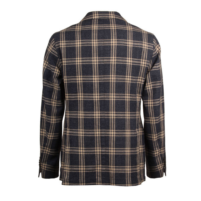 BLAZER CHECK Man Blue Scottish Beige