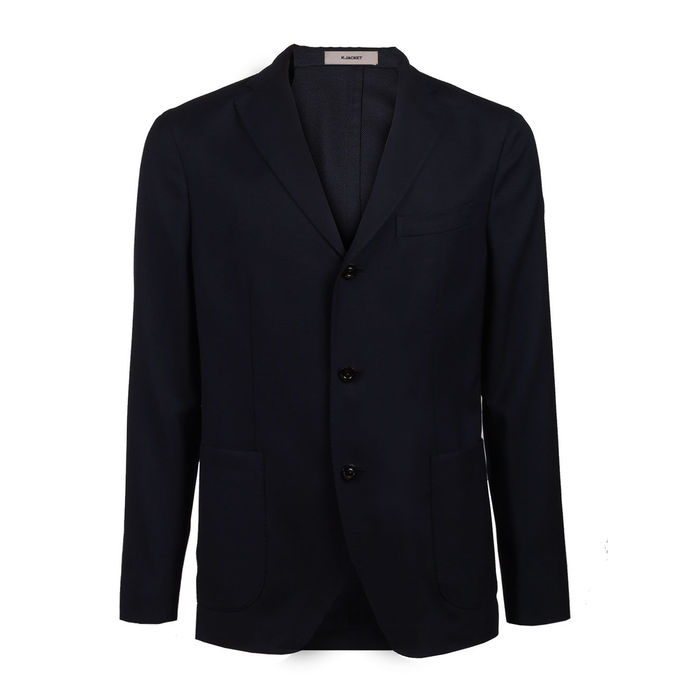 BLAZER COTTON LINEN BLEND Man Blue Navy