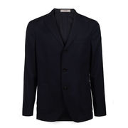 BLAZER COTTON LINEN BLEND Man Blue Navy BLAZER COTTON LINEN BLEND Man Blue Navy